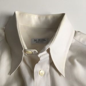 Pal zileri dress shirt 15.5 100% cotton cream made in Italy long sleeve pa0198